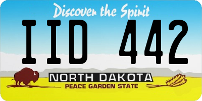 ND license plate IID442