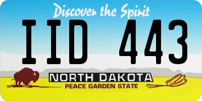 ND license plate IID443