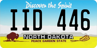 ND license plate IID446