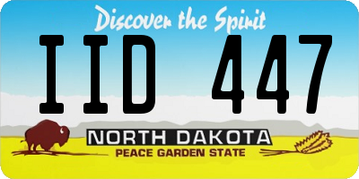 ND license plate IID447