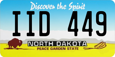 ND license plate IID449