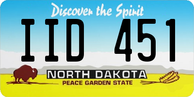 ND license plate IID451