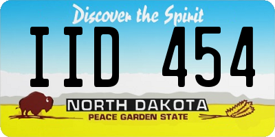 ND license plate IID454