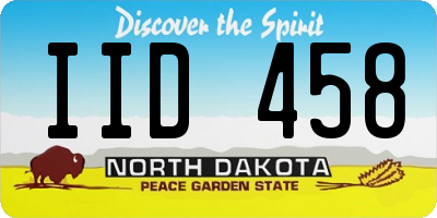 ND license plate IID458