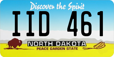 ND license plate IID461