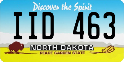 ND license plate IID463