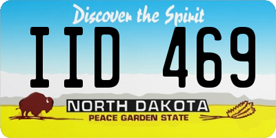 ND license plate IID469