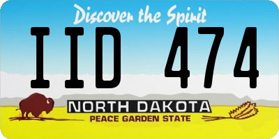 ND license plate IID474