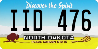 ND license plate IID476
