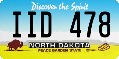 ND license plate IID478