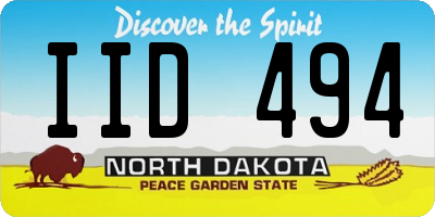 ND license plate IID494
