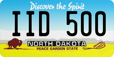ND license plate IID500