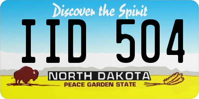ND license plate IID504