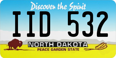 ND license plate IID532