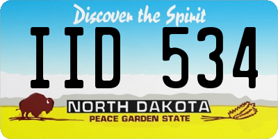 ND license plate IID534