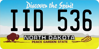 ND license plate IID536