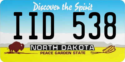 ND license plate IID538