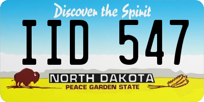 ND license plate IID547