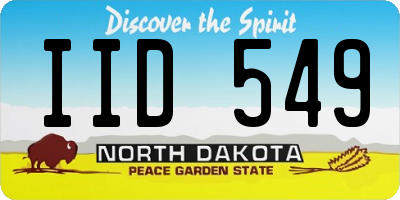 ND license plate IID549