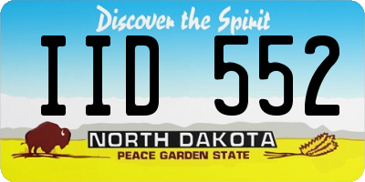 ND license plate IID552