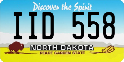 ND license plate IID558