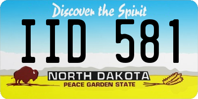 ND license plate IID581