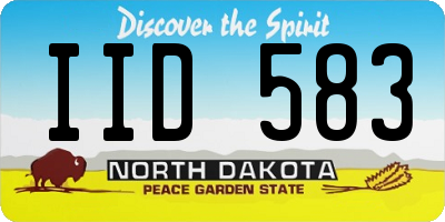 ND license plate IID583
