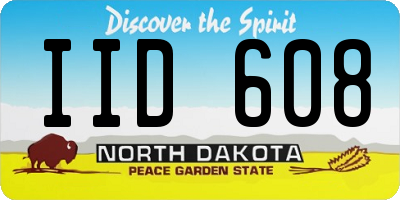 ND license plate IID608