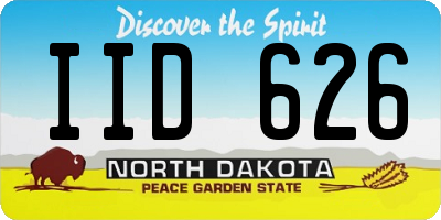 ND license plate IID626