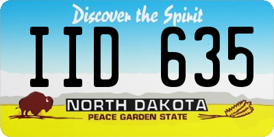 ND license plate IID635