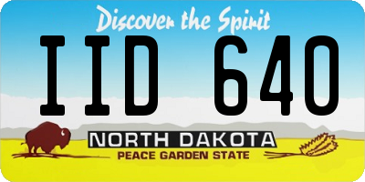 ND license plate IID640