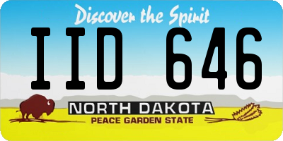 ND license plate IID646