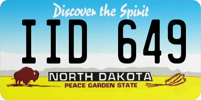 ND license plate IID649