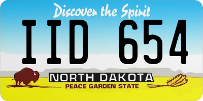 ND license plate IID654
