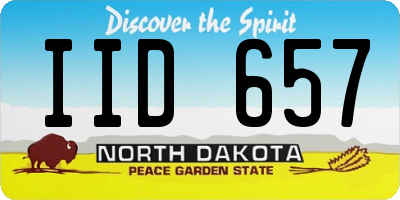 ND license plate IID657