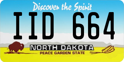 ND license plate IID664