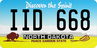 ND license plate IID668