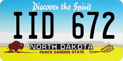 ND license plate IID672