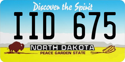 ND license plate IID675