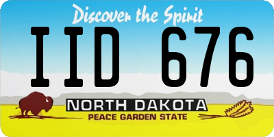 ND license plate IID676