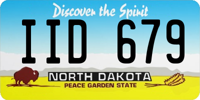 ND license plate IID679