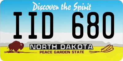 ND license plate IID680