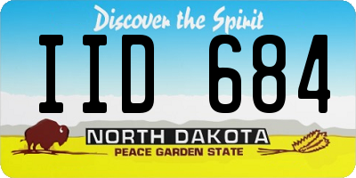 ND license plate IID684