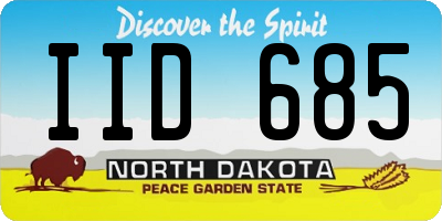ND license plate IID685