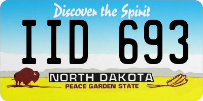 ND license plate IID693