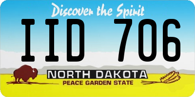 ND license plate IID706