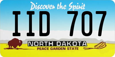 ND license plate IID707