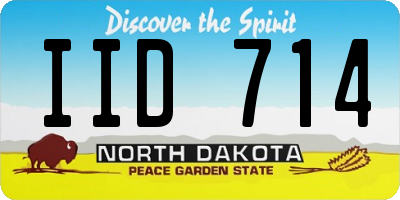 ND license plate IID714