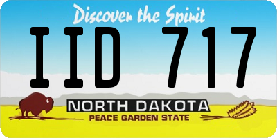 ND license plate IID717