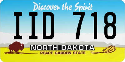 ND license plate IID718
